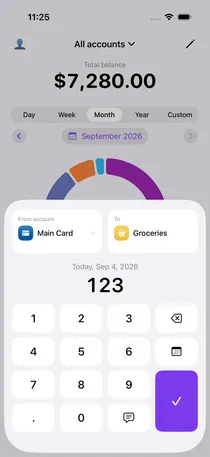 Adding an expense in the Your Money app with category and amount