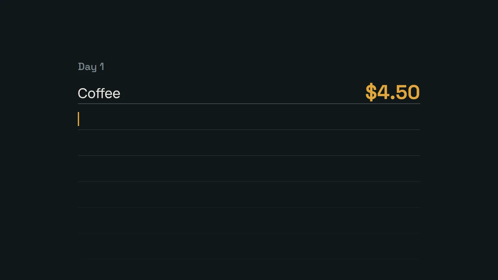 A phone showing the quick transaction entry screen in the Your Money app