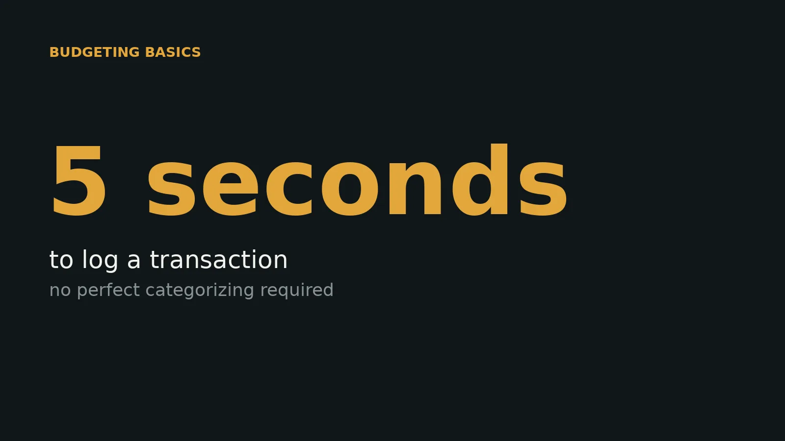 The number "5 seconds" next to the phrase "to log a transaction."